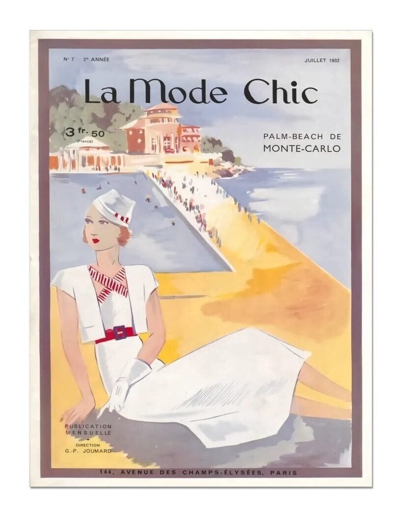 Vintage French Magazine Cover Print, La Mode Chic Magazine Cover Poster, Wall Decor Poster