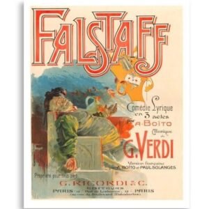 Falstaff Opera Poster,  Music By G. Puccini Poster, French Vintage Entertainment Theatre Poster