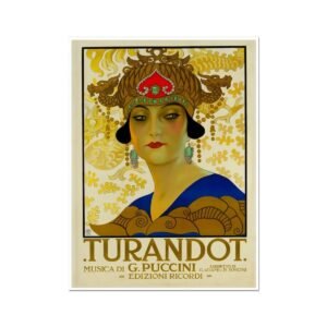 Turandot Poster, Puccini  Opera Poster, Vintage Entertainment Theatre Poster, Home Decor Print, Opera Poster