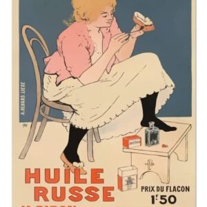 Huile Russe, Advertising Poster Print, Vintage French Fashion Ad Poster, Vintage Fashion Print