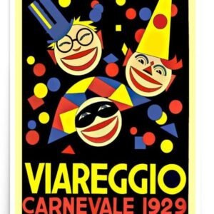 Viareggio Poster, Carnevale di Viareggio, Italy 1929, Italian Vintage Travel Poster, World Travel Print, Gift Idea, Travellers Christmas Gift
