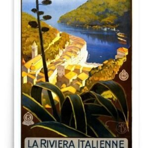 Vintage Italian Travel Poster, Print Of The Italian Riviera,  Portofino Poster, S Margherita e Rapallo, World Travel Print Gift Italy Poster