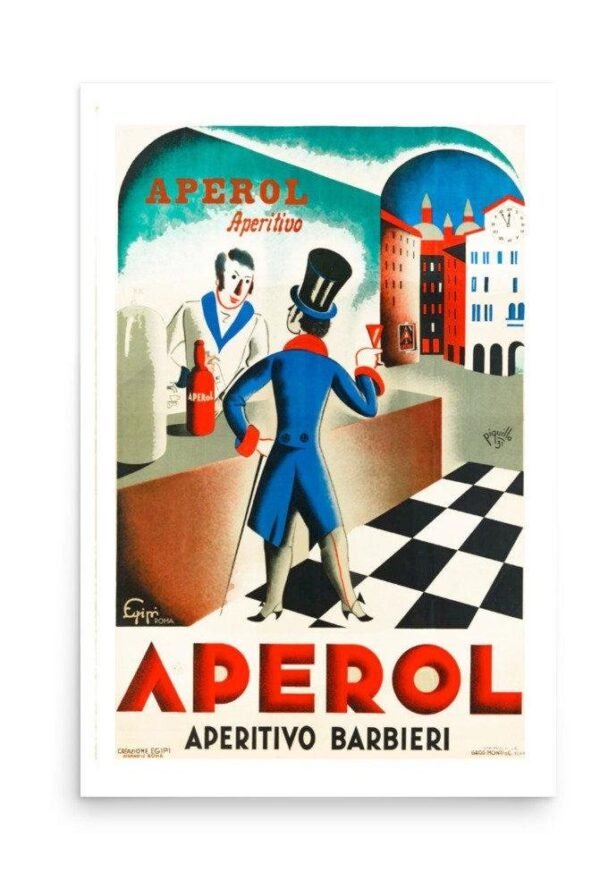 Aperol Poster, Italian Liqueur Poster, Vintage Art-Deco Food & Drink Poster, Aperol Spritz Poster, Kitchen Bar Restaurant Print