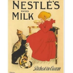 Vintage Milk Poster, Vintage Food & Drink Ad, Milk Poster, Retro Kitchen Gift Poster, Retro Food Ad