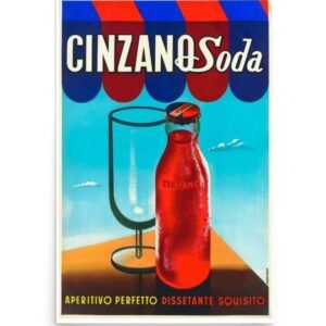 Cinzano Poster Print, Vintage Italian Food & Drink Print,Beverage Aperitivo Advert Poster, Art Deco Bar Restaurant Print