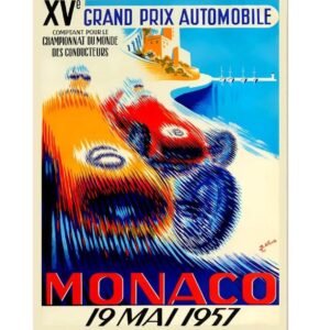 Monaco XVe Grand Prix Automobile 1957 Poster Print, Championnat Du Monde Pour Des Conducteurs, Monaco Car Race Poster