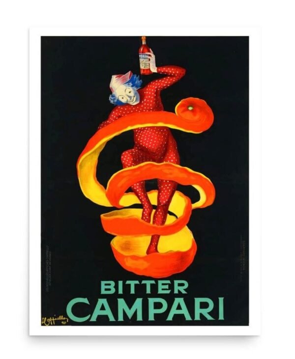 Bitter Campari Poster, Food And Drink Print, Bar Restaurant Print, Kitchen Art, Italian Liqueur Advertisement