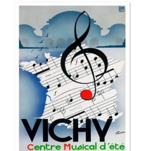 Vichy Poster, Vintage French PLM Poster, Chemin De Fer Paris-Lyon-M?diterranee, Vichy Centre Musical D'Ete