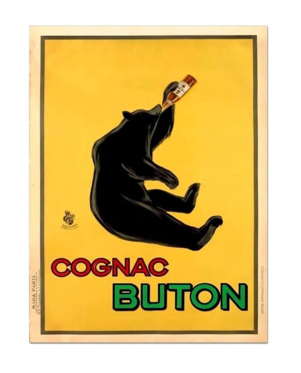 Cognac Buton Poster, Vintage Food & Drink Poster, Vintage Italian Advert Print, Cognac Lovers Gift, Poster Print