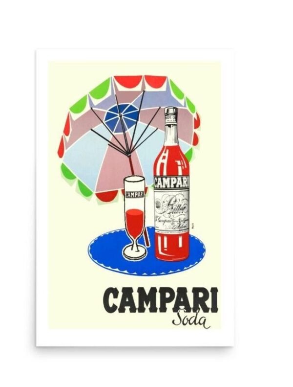 Campari Poster, Vintage Italian Food & Drink Print Beverage Aperitivo Advert Poster, Art Deco, Bar, Restaurant Print Digestivo Poster