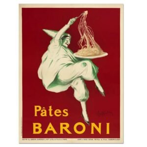 Pates Baroni Poster, Baroni Pasta Poster, Vintage Food & Drink Ad, Spaghetti Poster, Retro Kitchen Gift Poster