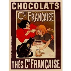 Chocolats, Vintage French Chocolate And Tea, Advertising Poster Print 1895, Food Poster Ad Kitchen Bar Print On Matte Paper Or Rolled Canvas