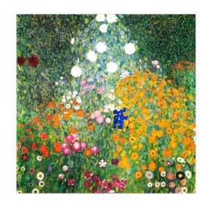 Klimt The Flower Garden Print, Vintage Floral Print, Vintage Landscape, Flower Painting Print, Romantic Wall Art