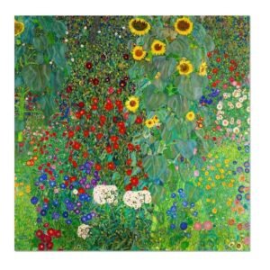 Klimt Farm Garden Poster, Vintage Floral Print, Vintage Landscape, Flower Painting, Print Romantic Wall Art